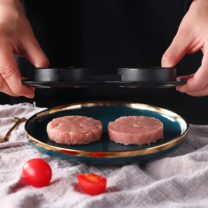Rice Ball & Burger Press Double Grid Easy-Release Surface
