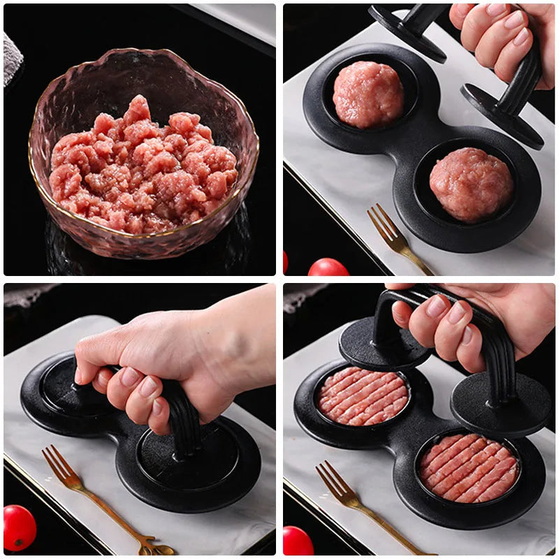 Rice Ball & Burger Press Double Grid Easy-Release Surface