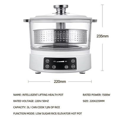 Rice Cooker Low-Starch Cooking 3.17 Qt Capacity