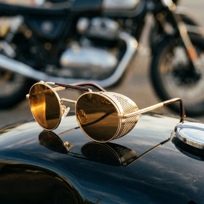 Riding Sunglasses Perforated Metal Side Shields UV400