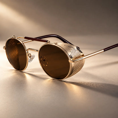 Riding Sunglasses Perforated Metal Side Shields UV400