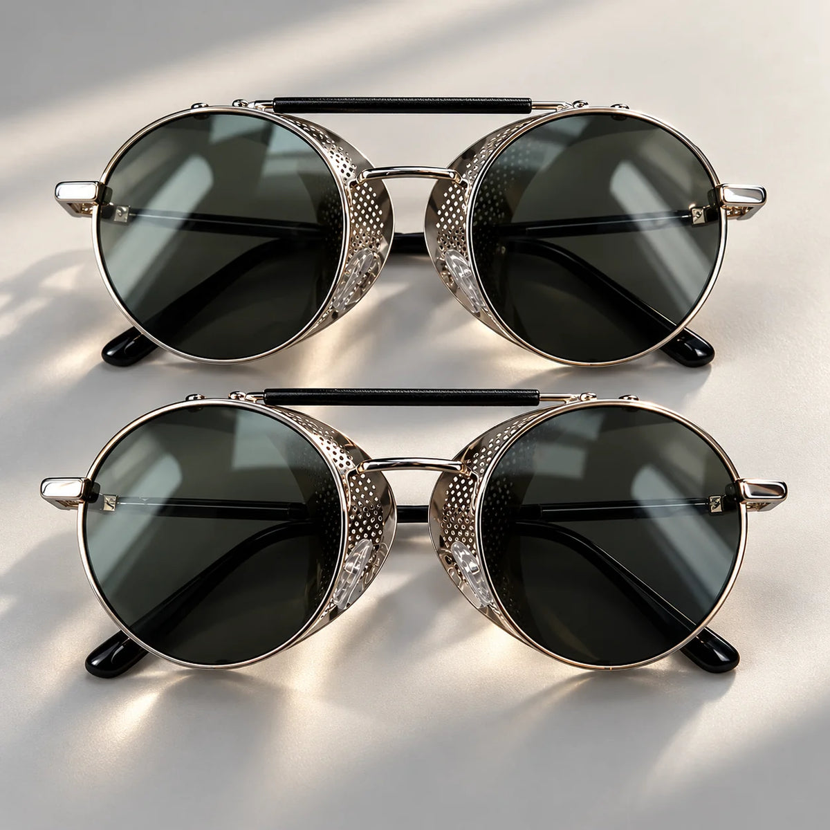 Riding Sunglasses Perforated Metal Side Shields UV400