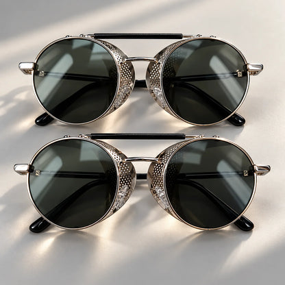Riding Sunglasses Perforated Metal Side Shields UV400