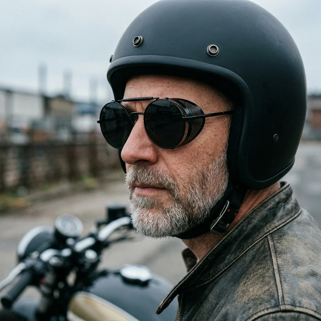 Riding Sunglasses Perforated Metal Side Shields UV400