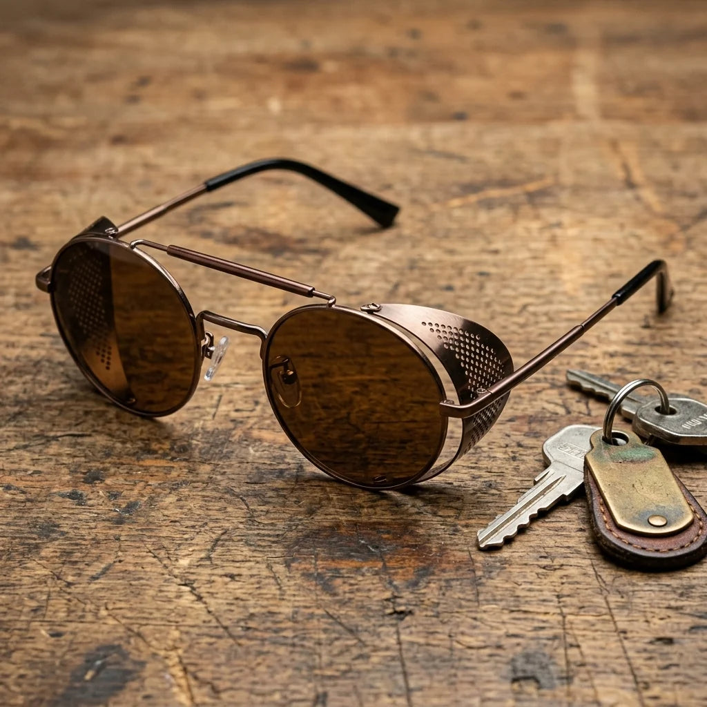Riding Sunglasses Perforated Metal Side Shields UV400