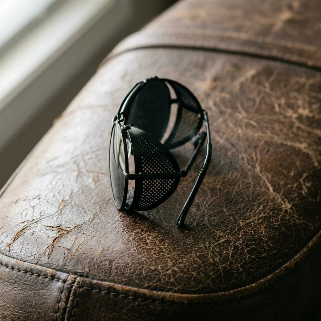 Riding Sunglasses Perforated Metal Side Shields UV400