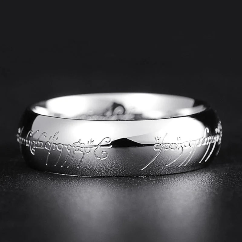 Ring Glow-In-The-Dark Engraved Runes Nickel-Free