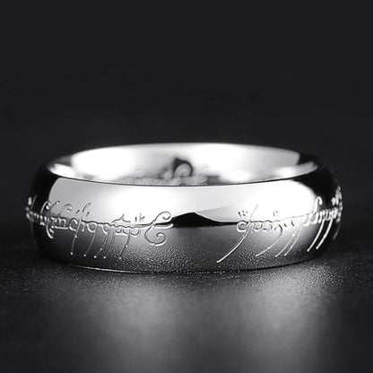 Ring Glow-In-The-Dark Engraved Runes Nickel-Free