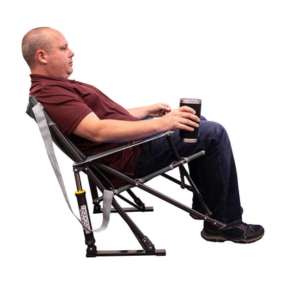 Rocking Camp Chair Spring-Action Beverage Holder & Phone Pocket