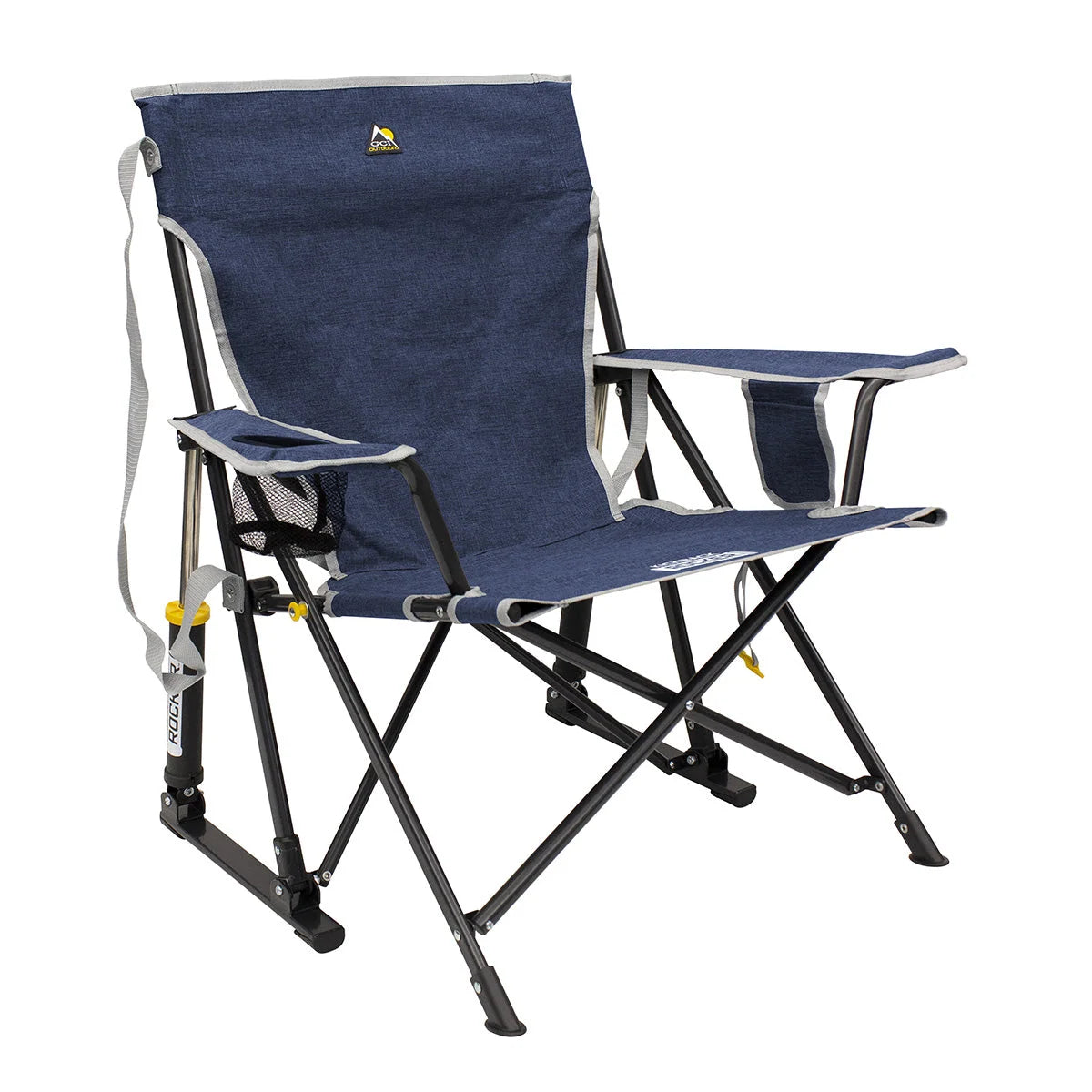 Rocking Camp Chair Spring-Action Beverage Holder & Phone Pocket