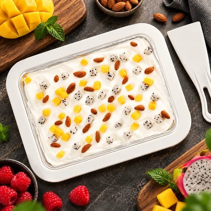 Rolled Ice Cream Pan 15.7x11.8 Inch 2 Scrapers