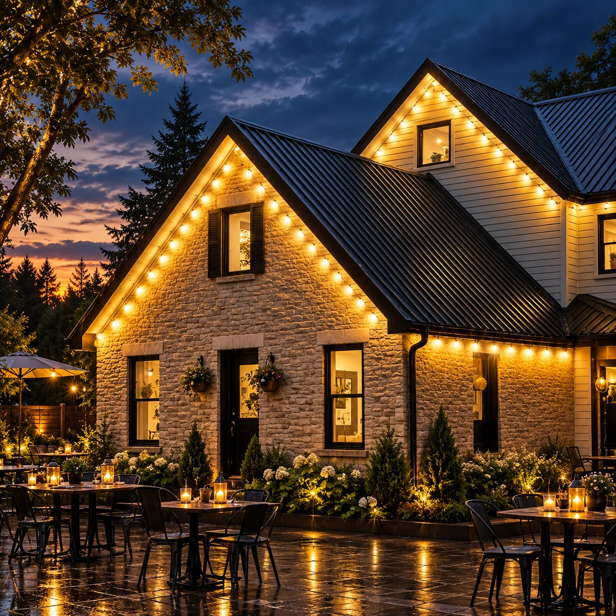 Roofline Lights RGB Color-Changing 50 Ft Weatherproof