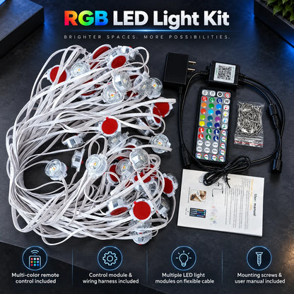Roofline Lights RGB Color-Changing 50 Ft Weatherproof