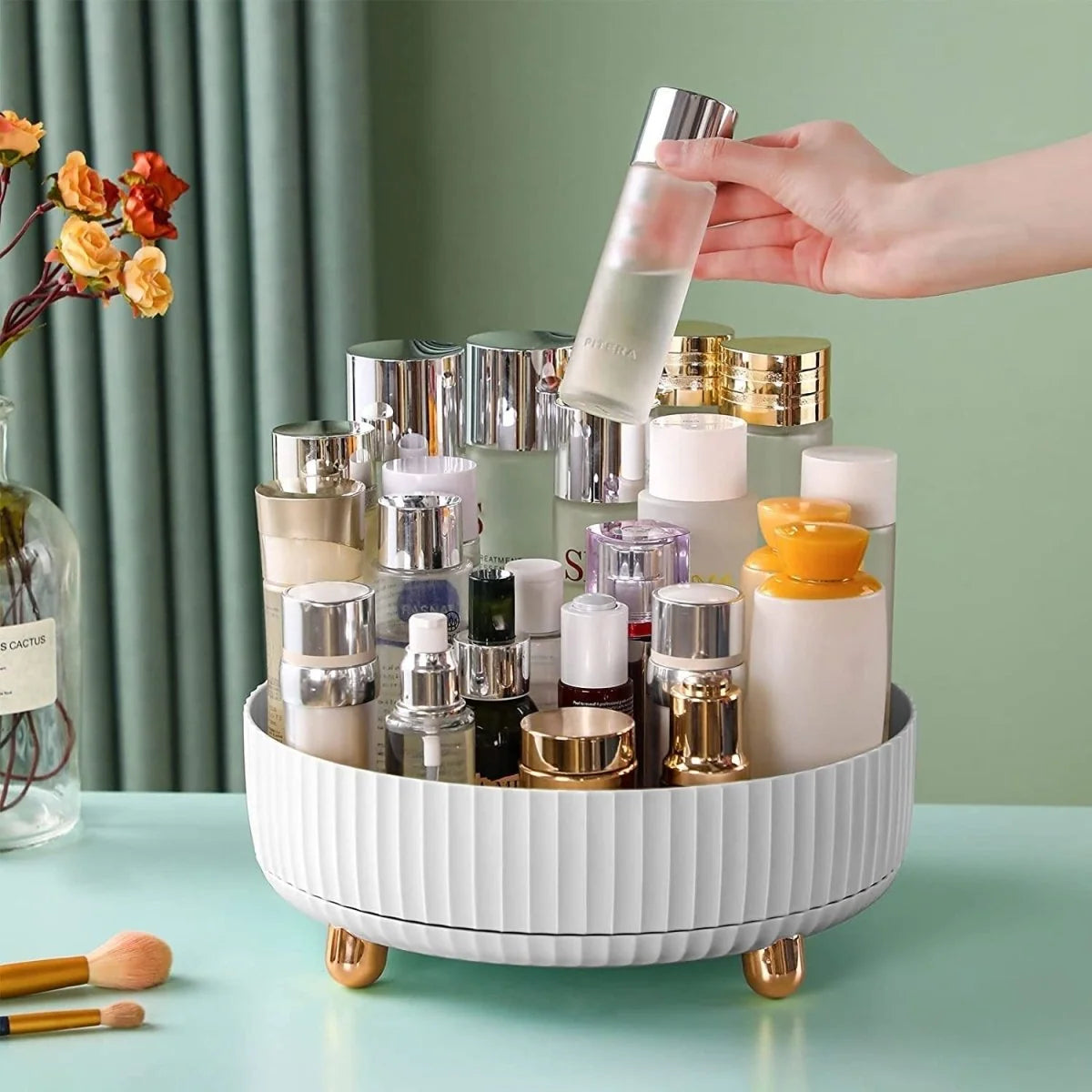 Rotating Storage Tray 360-Degree Turntable Compact Organizer