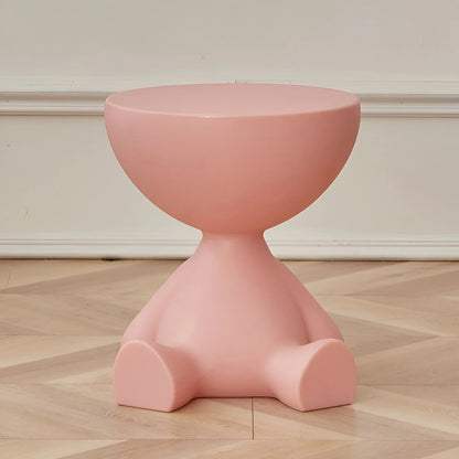 Round Accent Table Space-Saving Lightweight Plastic