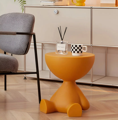 Round Accent Table Space-Saving Lightweight Plastic