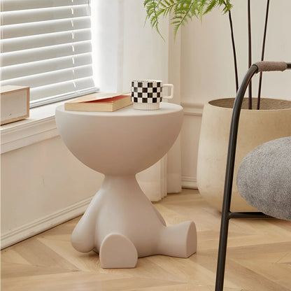 Round Accent Table Space-Saving Lightweight Plastic