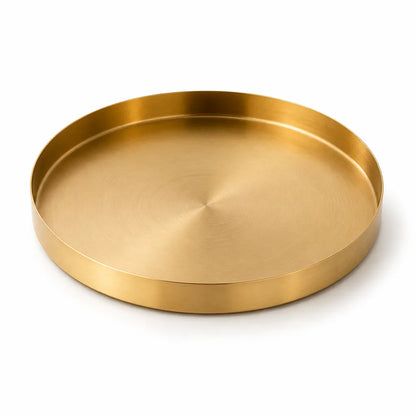 Round Organizer Tray Gold Finish Stainless Steel