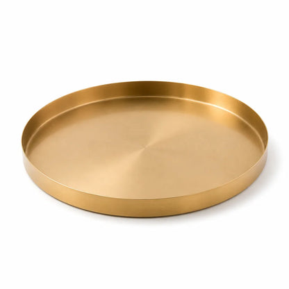 Round Organizer Tray Gold Finish Stainless Steel
