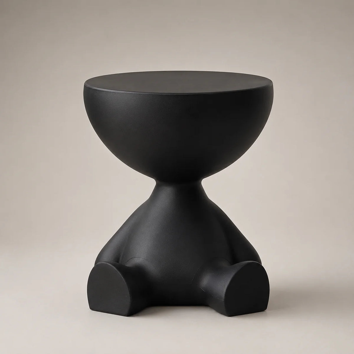 Round Pedestal Side Table Hidden Storage Molded Plastic