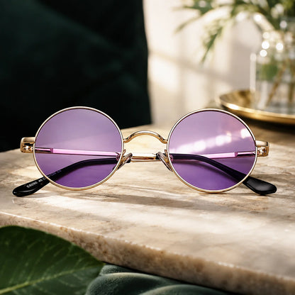 Round Sunglasses Polarized Full UV Protection Lightweight Frame