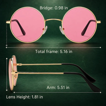 Round Sunglasses Polarized Full UV Protection Lightweight Frame