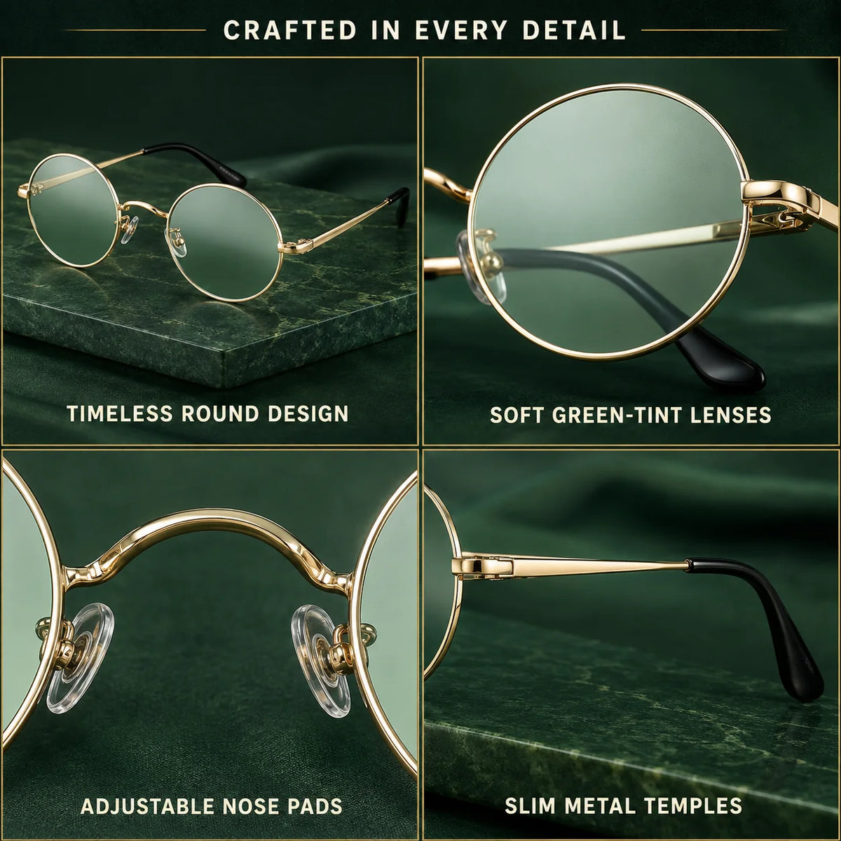 Round Sunglasses Polarized Full UV Protection Lightweight Frame
