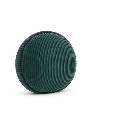 Round Throw Pillow Ribbed Texture Plush 30 cm