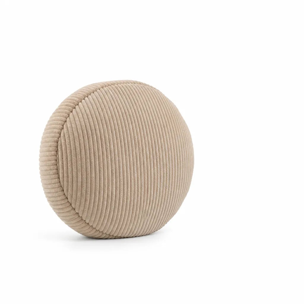 Round Throw Pillow Ribbed Texture Plush 30 cm