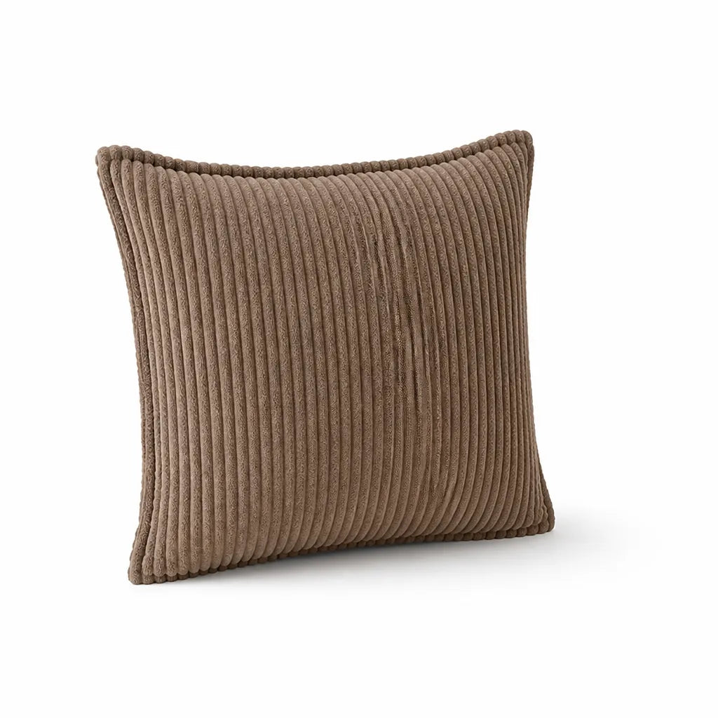 Round Throw Pillow Ribbed Texture Plush 30 cm