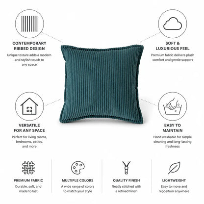 Round Throw Pillow Ribbed Texture Plush 30 cm