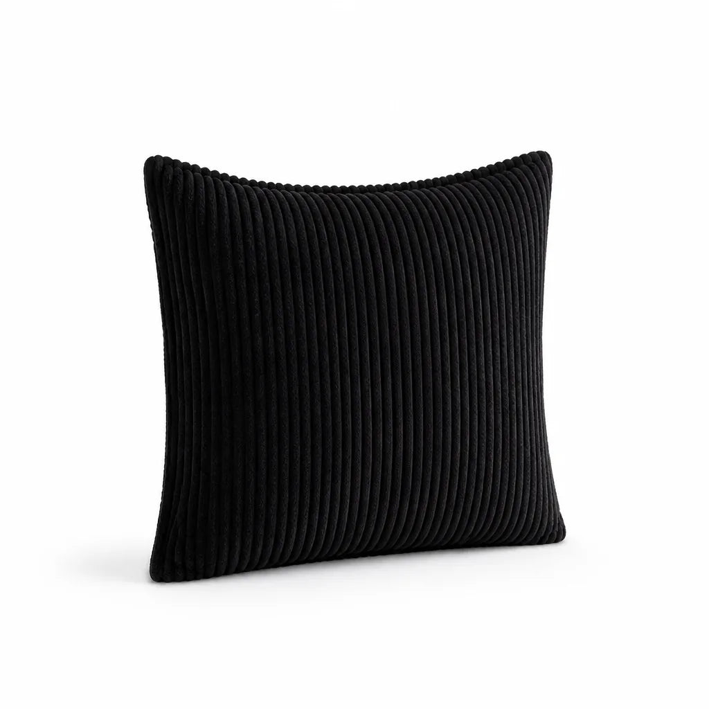 Round Throw Pillow Ribbed Texture Plush 30 cm