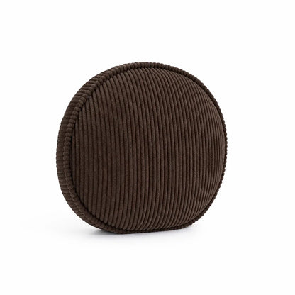 Round Throw Pillow Ribbed Texture Plush 30 cm