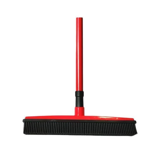 Rubber Broom Pet Hair Natural Rubber Head Telescoping Handle