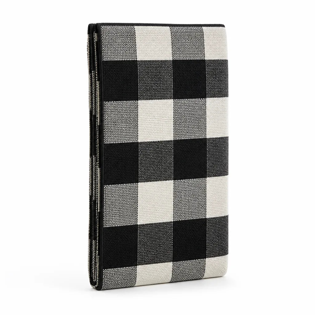 Runner Rug Checkered Flat Woven Cotton Blend