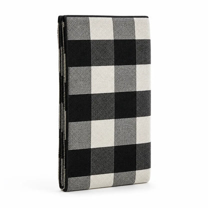 Runner Rug Checkered Flat Woven Cotton Blend