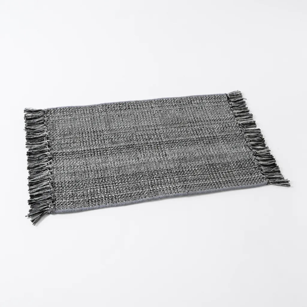 Runner Rug Cotton Geometric Fringed