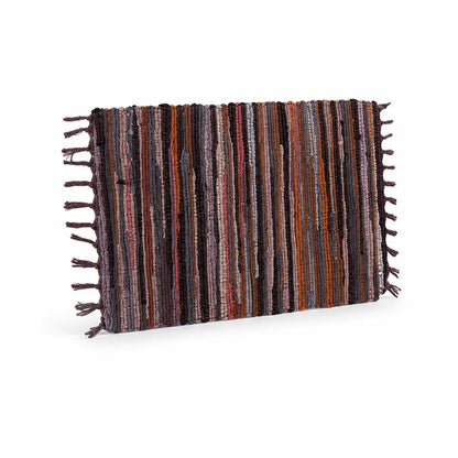 Runner Rug Cotton Geometric Fringed