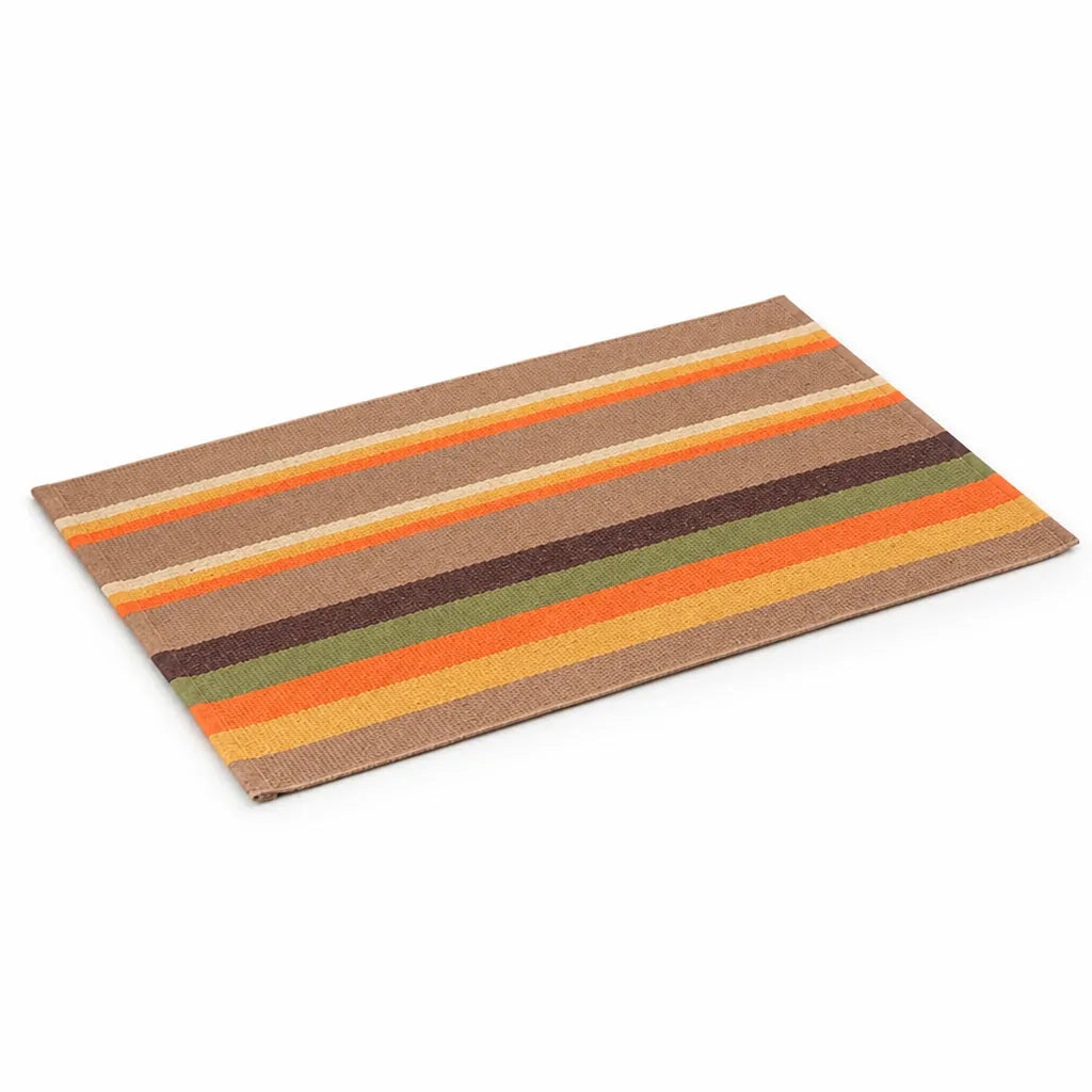 Runner Rug Striped Cotton Blend Anti-Slip