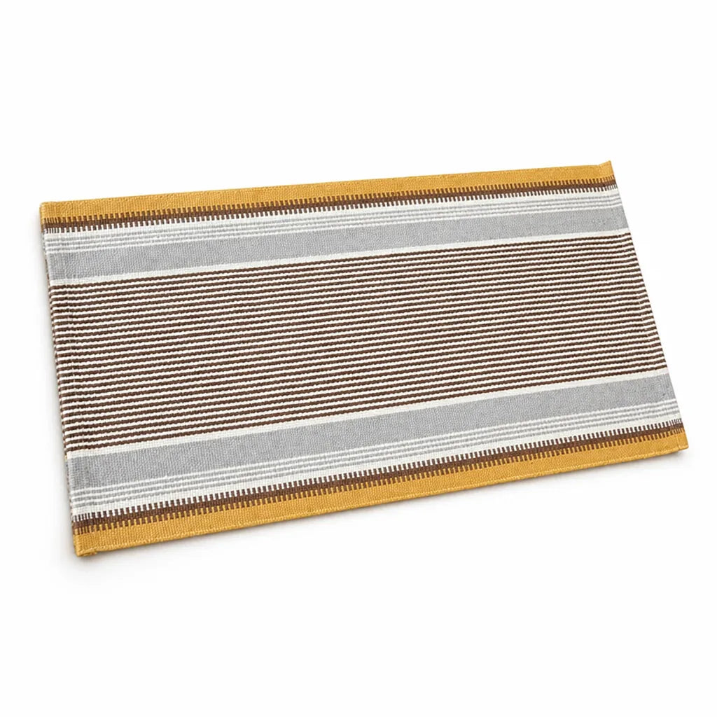 Runner Rug Striped Cotton Blend Anti-Slip