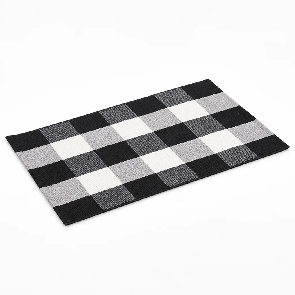Runner Rug Striped Cotton Blend Anti-Slip