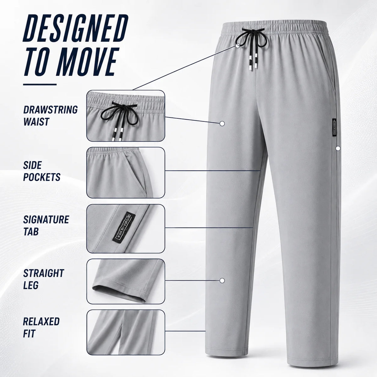 Running Pants Breathable Quick-Drying Drawstring Waist
