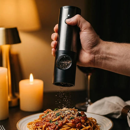 Salt & Pepper Mill Set Rechargeable Adjustable Grind