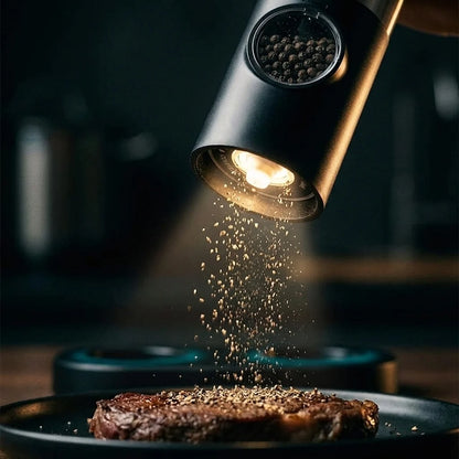 Salt & Pepper Mill Set Rechargeable Adjustable Grind