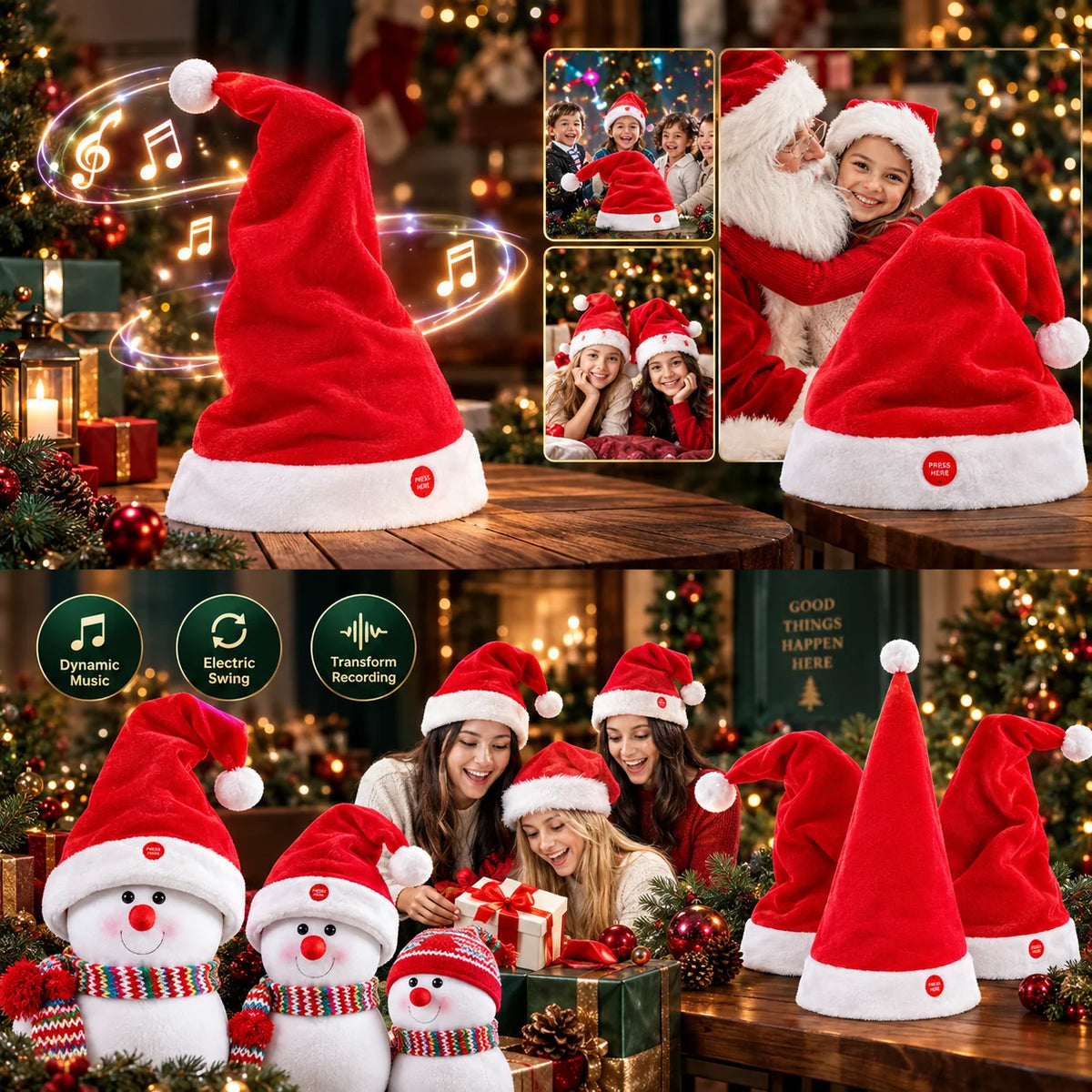 Santa Hat Animated Singing & Dancing