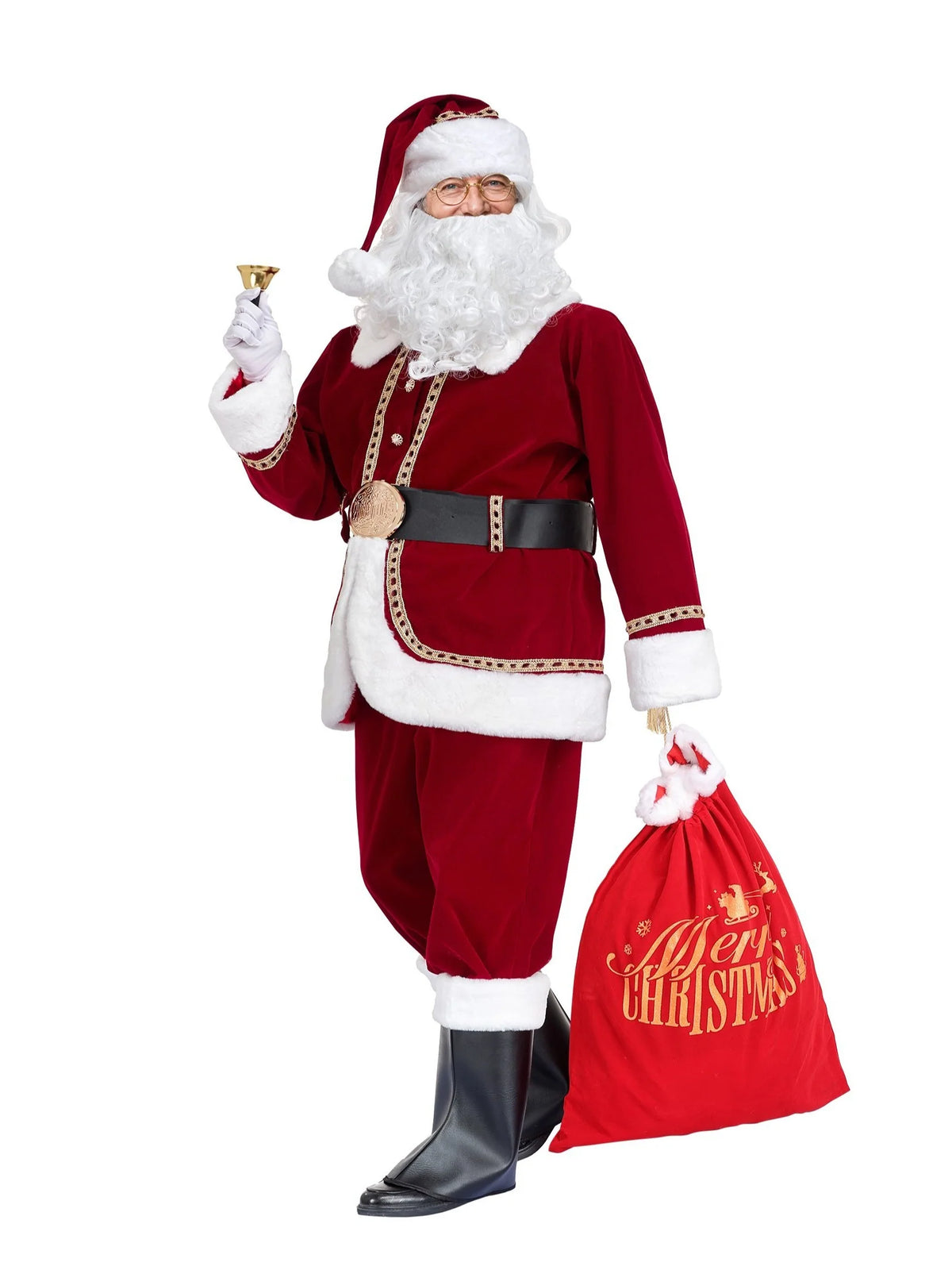 Santa Suit Burgundy 11-Piece Polyester Set