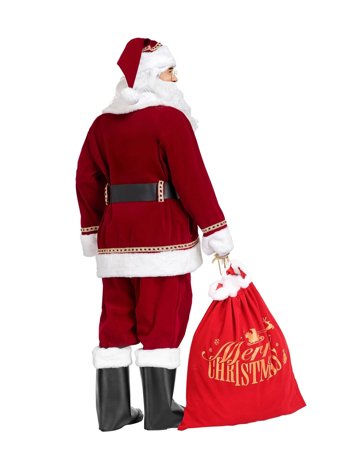 Santa Suit Burgundy 11-Piece Polyester Set