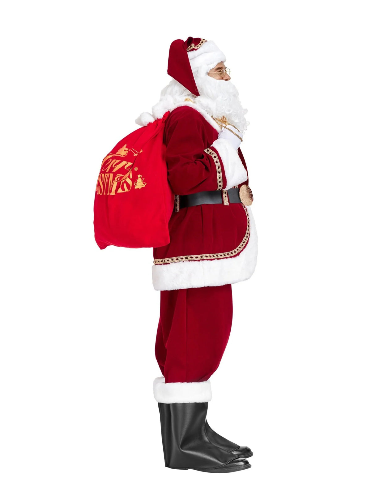 Santa Suit Burgundy 11-Piece Polyester Set