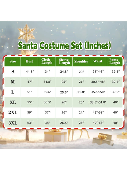 Santa Suit Burgundy 11-Piece Polyester Set