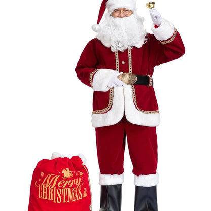 Santa Suit Burgundy 11-Piece Polyester Set